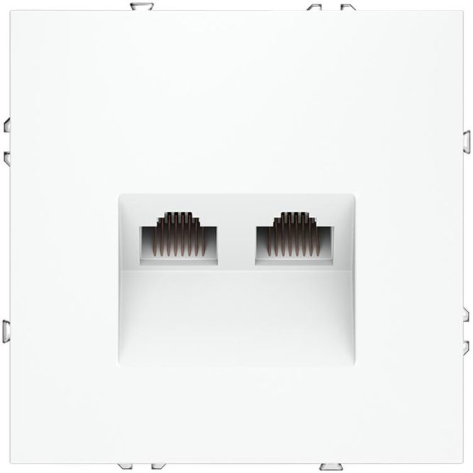 Розетка компьютерная 2-м СП S70 RJ45 + RJ45 кат.6 механизм бел. матов. Voltum VLS060202