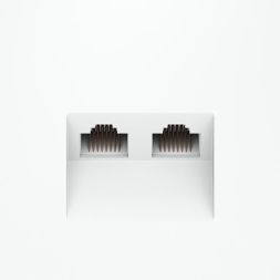 Розетка компьютерная 2-м СП S70 RJ45 + RJ45 кат.6 механизм бел. матов. Voltum VLS060202