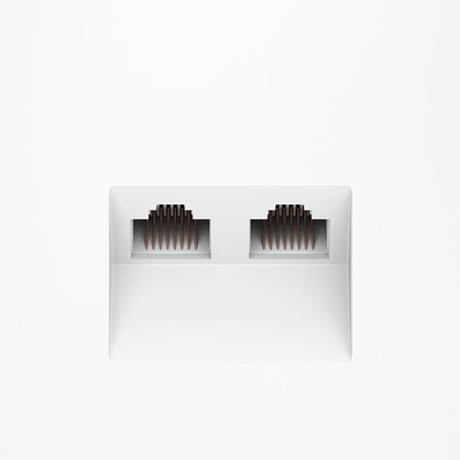 Розетка компьютерная 2-м СП S70 RJ45 + RJ45 кат.6 механизм бел. матов. Voltum VLS060202