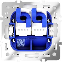 Розетка компьютерная 2-м СП S70 RJ45 + RJ45 кат.6 механизм бел. матов. Voltum VLS060202