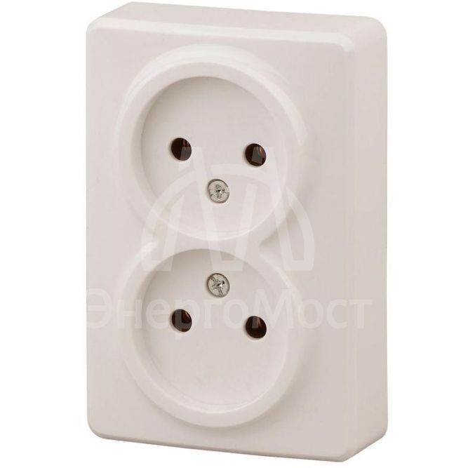 Розетка ОП 11-2202-02 2х2P 16АХ-250В Эксперт сл. кость ЭРА Б0020683