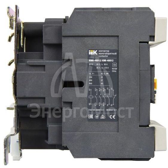 Контактор КМИ-48012 80А 230В/AC3 1HО;1H3 IEK KKM41-080-230-11