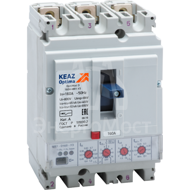 Выключатель автоматический 160А OptiMat D160N MR1 У3 КЭАЗ 285502