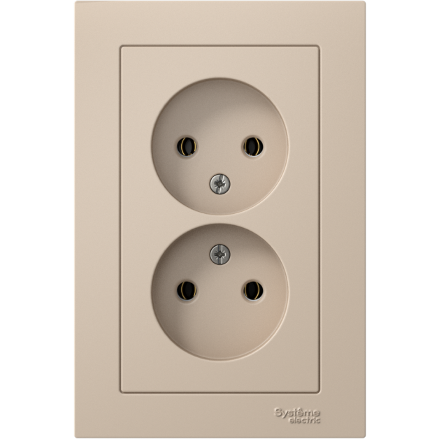 Розетка 2-м. AtlasDesign 16А без заземл. в сборе песочн. SE ATN001220