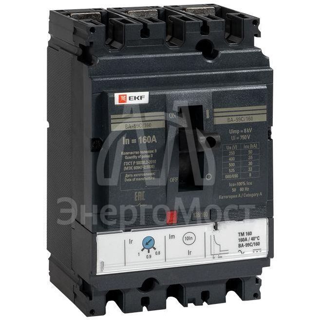 Выключатель автоматический 3п 160/160А 36кА ВА-99C Compact NS PROxima EKF mccb99C-160-160