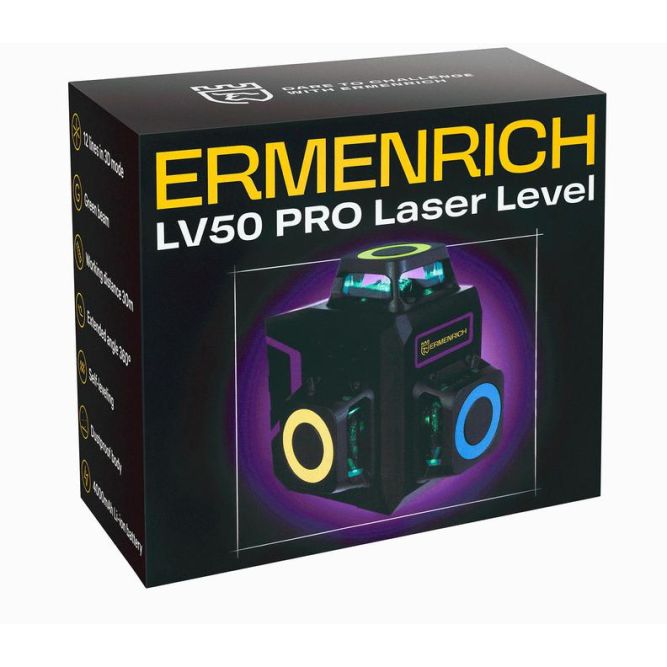 Уровень лазерный PRO LV50 фиолет. Ermenrich 84086
