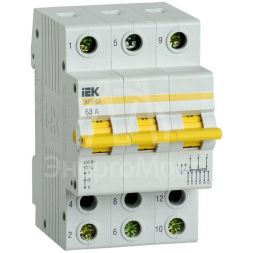 Выключатель-разъединитель трехпозиционный 3п ВРТ-63 63А IEK MPR10-3-063