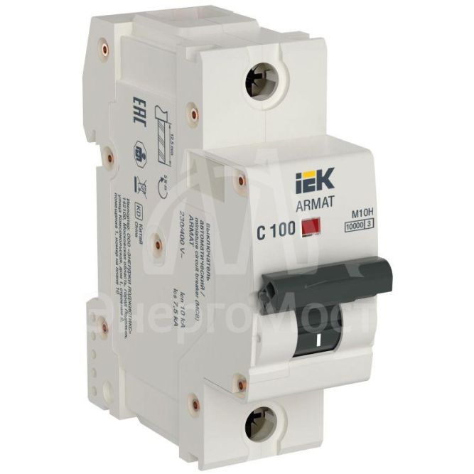 Выключатель автоматический модульный 1п C 100А M10H ARMAT IEK AR-M10H-1-C100