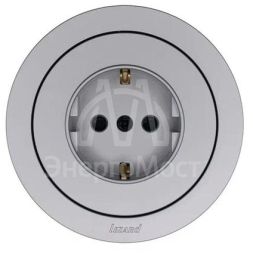 Розетка 1-м OSEN IP20 16А с защ. шторками ПБТ механизм сер. матов. LEZARD 743-7488-124B