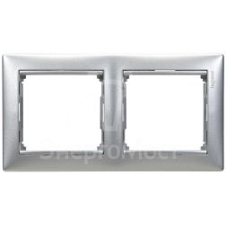 Рамка 2-м Valena горизонт. алюм. Leg 770152