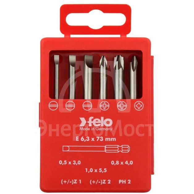 Набор бит SL/Z (+/-) Industrial 73мм в кейсе (уп.6шт) Felo 03192716