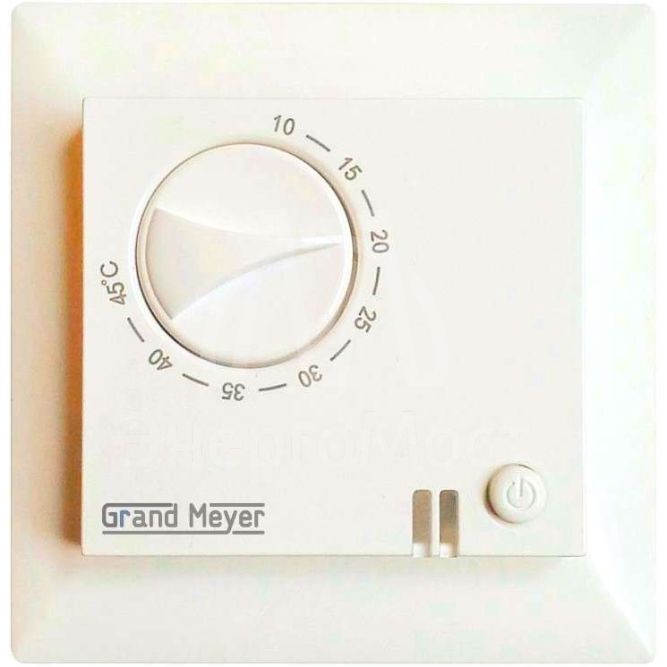 Термостат мех. GM-109 датчик пола 3.6кВт 16А сл. кость (с возможн. установкой в рамку Legrand серии Valena) Grand Meyer GM-109i
