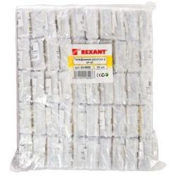 Розетка телефонная 2-м ОП RJ11 бел. Rexant 03-0002