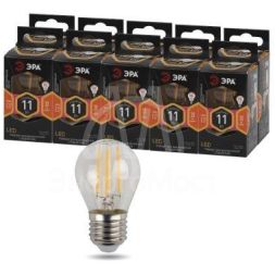 Лампа светодиодная филаментная F-LED P45-11w-827-E27 P45 11Вт шар E27 тепл. бел. ЭРА Б0047013