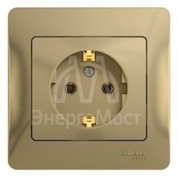 Розетка 1-м СП Glossa 16А с заземл. в сборе титан SchE GSL000442