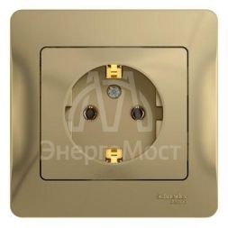 Розетка 1-м СП Glossa 16А с заземл. в сборе титан SchE GSL000442