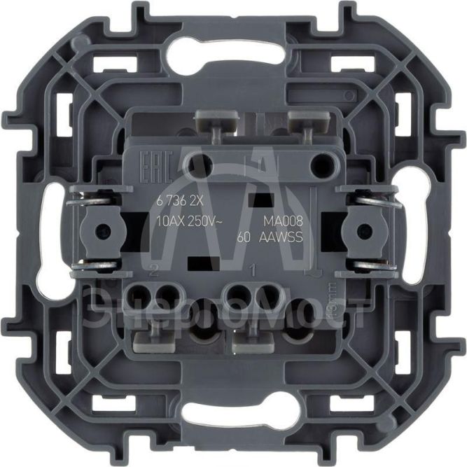 Выключатель 2-кл. Inspiria 250В 10AX бел. Leg 673620