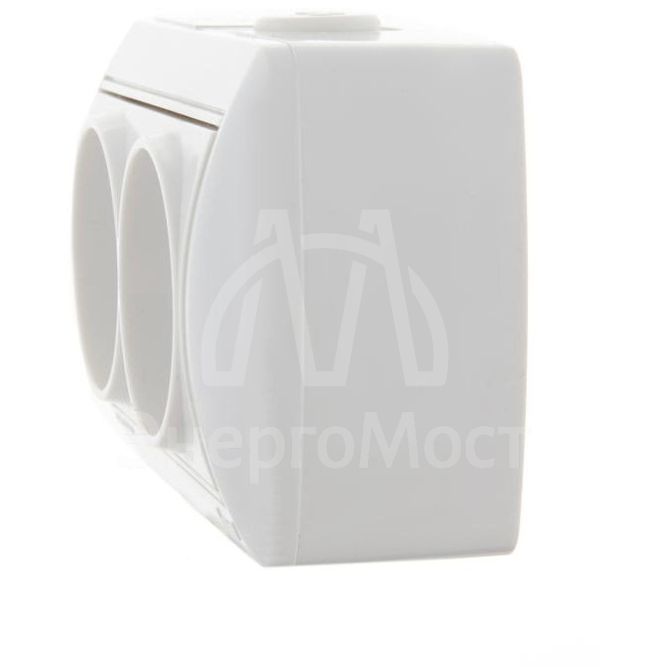 Розетка 2-м ОП Ната 16А IP20 без заземл. керам. бел. LEZARD 710-0200-128