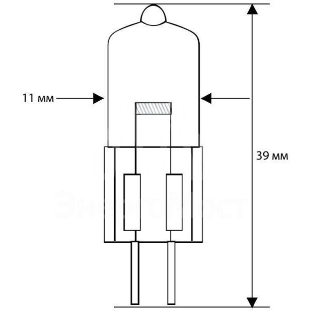 Лампа галогенная JD 35Вт капсула G6.35 2850К 240В Camelion 5203