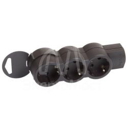 Колодка удлинителя 3х2К+З без кабеля &#039;&#039;Стандарт&#039;&#039; черн. Leg 695023