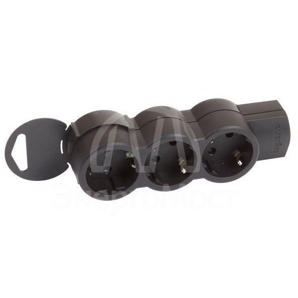 Колодка удлинителя 3х2К+З без кабеля &amp;#039;&amp;#039;Стандарт&amp;#039;&amp;#039; черн. Leg 695023