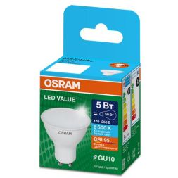 Лампа светодиодная LED G4 Value LVPAR1650 5W/965 CRI95 5Вт 6500К 500лм рефлектор матов. GU10 170-250В OSRAM 4058075581395