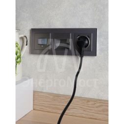 Рамка 3-м BRITE РУ-3-2-БрСе стекло сер. IEK BR-M32-G-K03