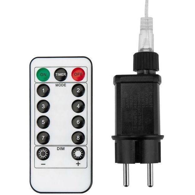 Гирлянда светодиодная "Роса" "Фейерверк" с трансформатором 6м 600 LED бел. IP44 230В с пультом Neon-Night 303-425