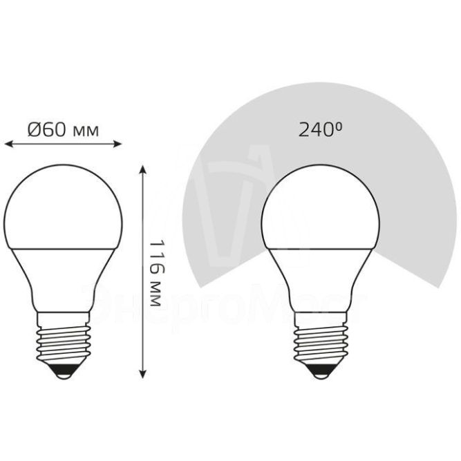 Лампа светодиодная Elementary A60 15Вт E27 6500К Gauss 23235