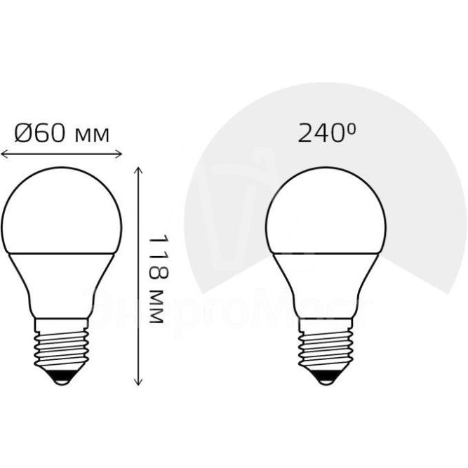 Лампа светодиодная Elementary A60 15Вт E27 6500К Gauss 23235