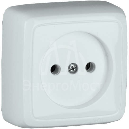 Розетка 1-м ОП Альфа 16А IP20 защ. шторки с изолир. пластиной бел. HEGEL РА16-104