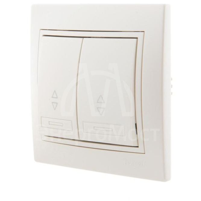 Выключатель проходной 2-кл. СП Мира 10А со вставкой жемчуж./бел. перламутр LEZARD 701-3030-106