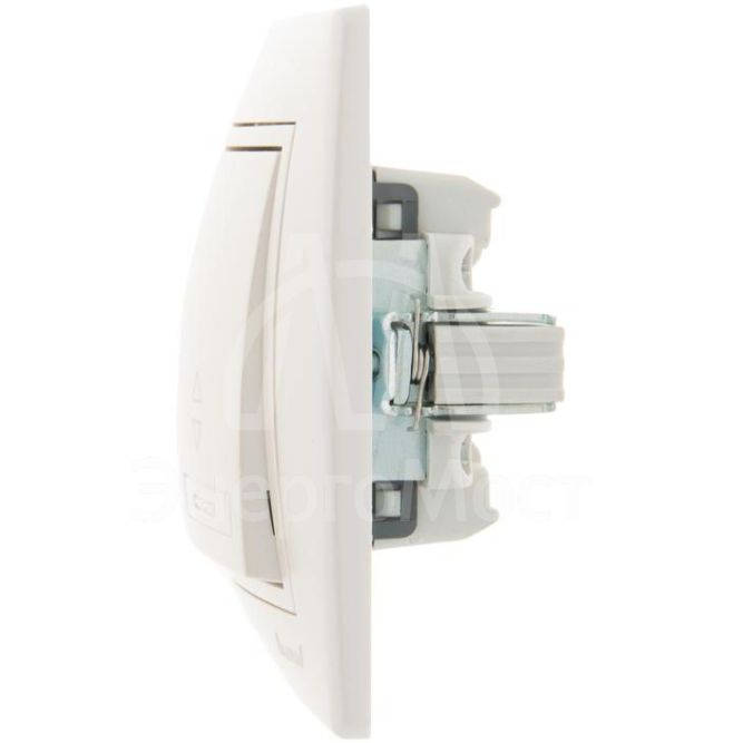 Выключатель проходной 2-кл. СП Мира 10А со вставкой жемчуж./бел. перламутр LEZARD 701-3030-106