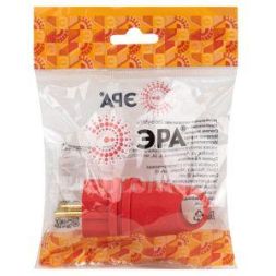 Вилка VX11-R-IP44 16А IP44 с кольцом угловая с заземл. каучук красн. ЭРА Б0055417