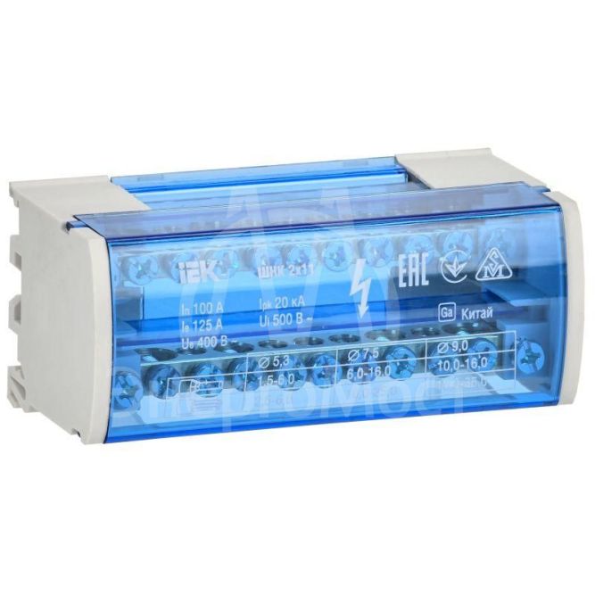 Шина на DIN-рейку (кросс-модуль) ШНК 2х11 L+PEN IEK YND10-2-11-050