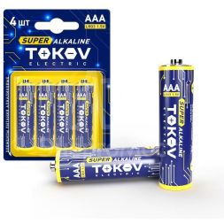 Элемент питания алкалиновый LR3/AAA (блист.4шт) TOKOV ELECTRIC TKE-ALS-LR3/B4