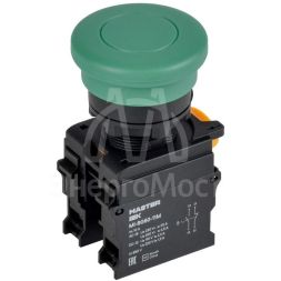 Кнопка &amp;quot;Грибок&amp;quot; d22мм 1НО+1НЗ MASTER с фиксацией зел. IEK MI-BG60-11M-3-21-K06