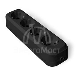 Колодка удлинителя 4-м с заземл. АБС-пластик черн. UNIVersal 1401