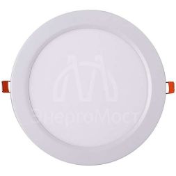 Светильник светодиодный ультратонкий встраив. PPL-R 15Вт 6500К IP40 WH d190мм круглый Jazzway 5008601A