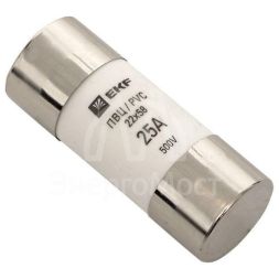 Вставка плавкая цилиндрическая ПВЦ 22х58 25А EKF pvc-22x58-25