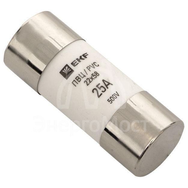 Вставка плавкая цилиндрическая ПВЦ 22х58 25А EKF pvc-22x58-25