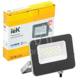 Прожектор СДО 07-20 LED 20Вт IP65 6500К сер. IEK LPDO701-20-K03