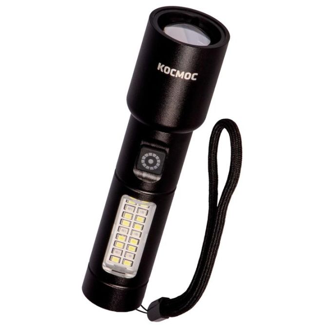 Фонарь ручной аккум. 10Вт LaserLED/широк.cвет/Li-ion 1200мА.ч алюм. КОСМОС (KOC134Lit)