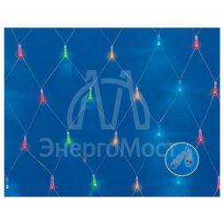 Сетка LED с эффектом мерцания ULD-N1515-96/TTK MULTI IP44 1.5х1.5м соедин. 96 диодов разноцвет. свет провод прозр. Uniel UL-00007218