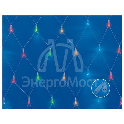 Сетка LED с эффектом мерцания ULD-N1515-96/TTK MULTI IP44 1.5х1.5м соедин. 96 диодов разноцвет. свет провод прозр. Uniel UL-00007218