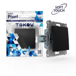 Переключатель 1-кл. СП Pixel IP44 механизм карбон TOKOV ELECTRIC TKE-PX-P1-C14-IP44