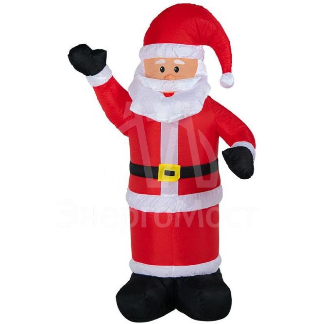 Фигура надувная 3D &amp;quot;Дед Мороз приветствует&amp;quot; 1.8м внутренняя подсветка 5 ламп компрессор с адаптером 12В IP65 Neon-Night 511-114