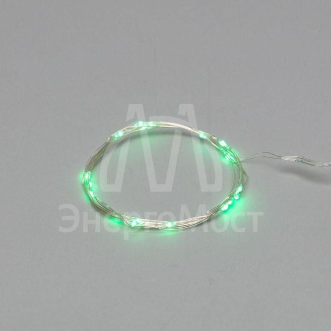 Гирлянда &amp;quot;Роса&amp;quot; (батарейки 3хААА в компл.) 2м 20LED зел. прозр. провод 2Вт 4.5В IP20 NEON-NIGHT 303-008