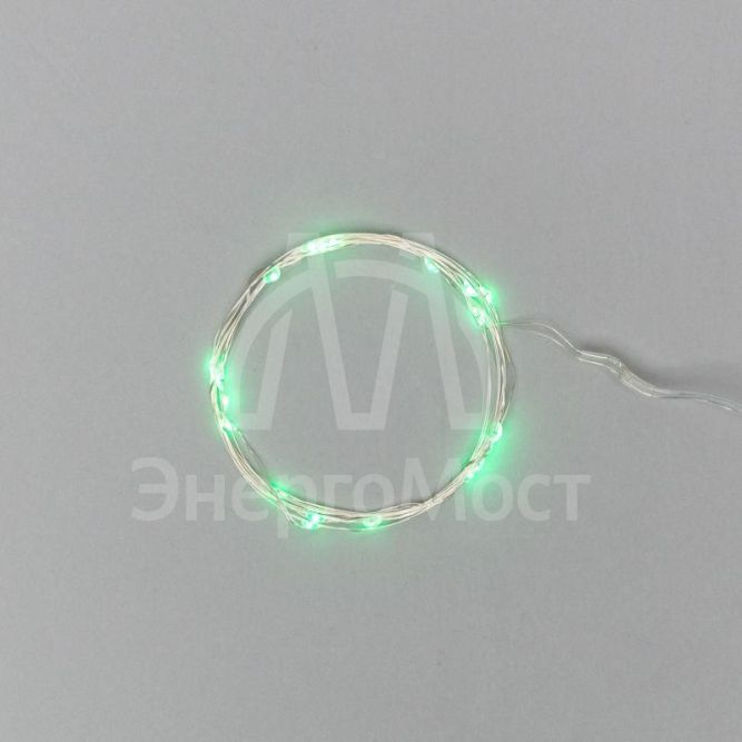 Гирлянда &amp;quot;Роса&amp;quot; (батарейки 3хААА в компл.) 2м 20LED зел. прозр. провод 2Вт 4.5В IP20 NEON-NIGHT 303-008