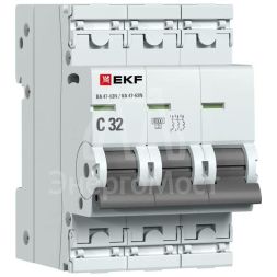 Выключатель автоматический модульный 3п 32А C 4.5кА ВА 47-63N PROxima EKF M634332C